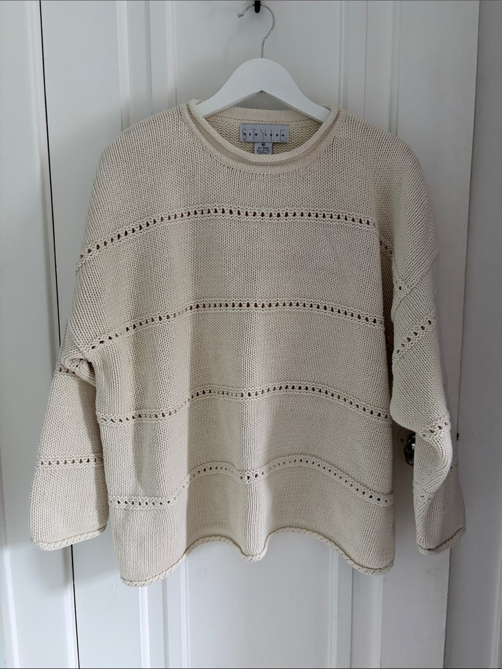 Vintage Style New York Ramie Cotton Sweater Size M